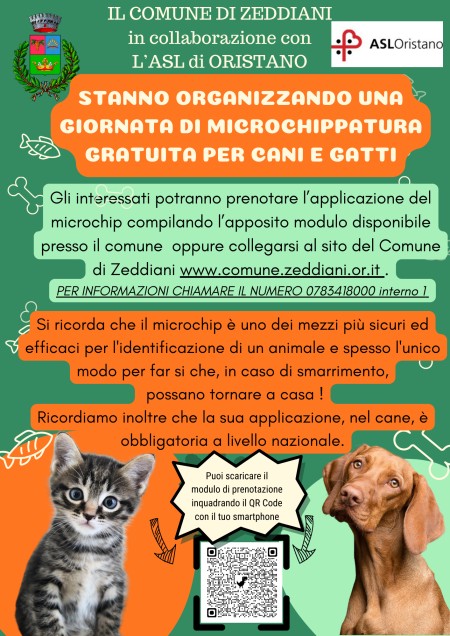MICROCHIPPATURA GRATUITA CANI E GATTI – PRENOTAZIONI