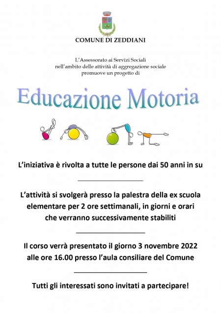 Presentazione progetto di Educazione Motoria