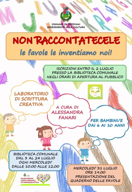 NON RACCONTATECELE, LE FAVOLE LE INVENTIAMO NOI! – LABORATORIO DI SCRITTURA CREATIVA