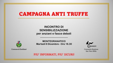 CAMPAGNA ANTI TRUFFE – Incontro informativo