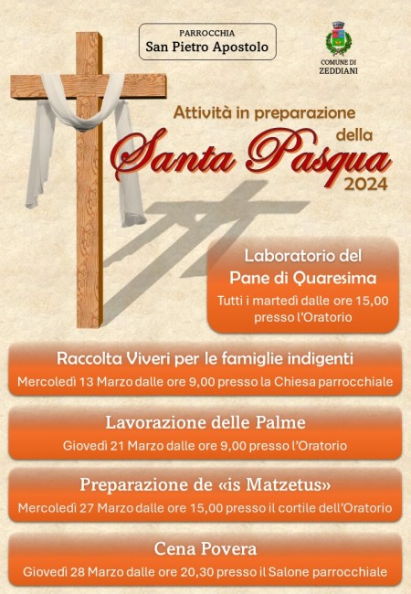 SANTA PASQUA 2024 - ATTIVITA’ COMUNITARIE