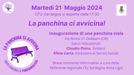 LA PANCHINA CI AVVICINA – INIZIATIVA DI SENSIBILIZZAZIONE DEL COMITATO FIBROMIALGICI UNITI