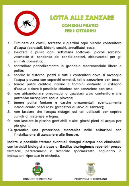 LOTTA ALLE ZANZARE - ATTIVITA' DI PREVENZIONE