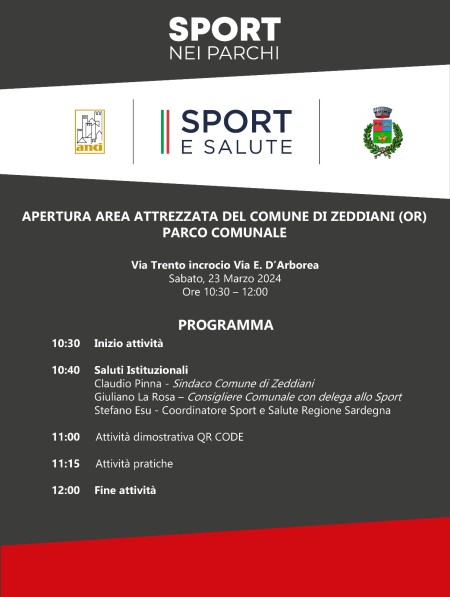 AREA ATTREZZATA PARCO COMUNALE - INAUGURAZIONE