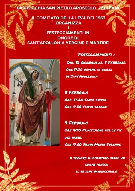 FESTEGGIAMENTI IN ONORE DI SANTA APOLLONIA
