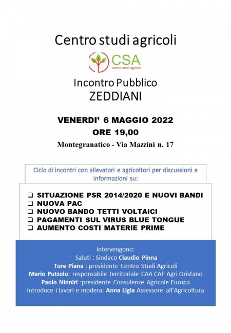 Incontro pubblico sulle tematiche del mondo agricolo